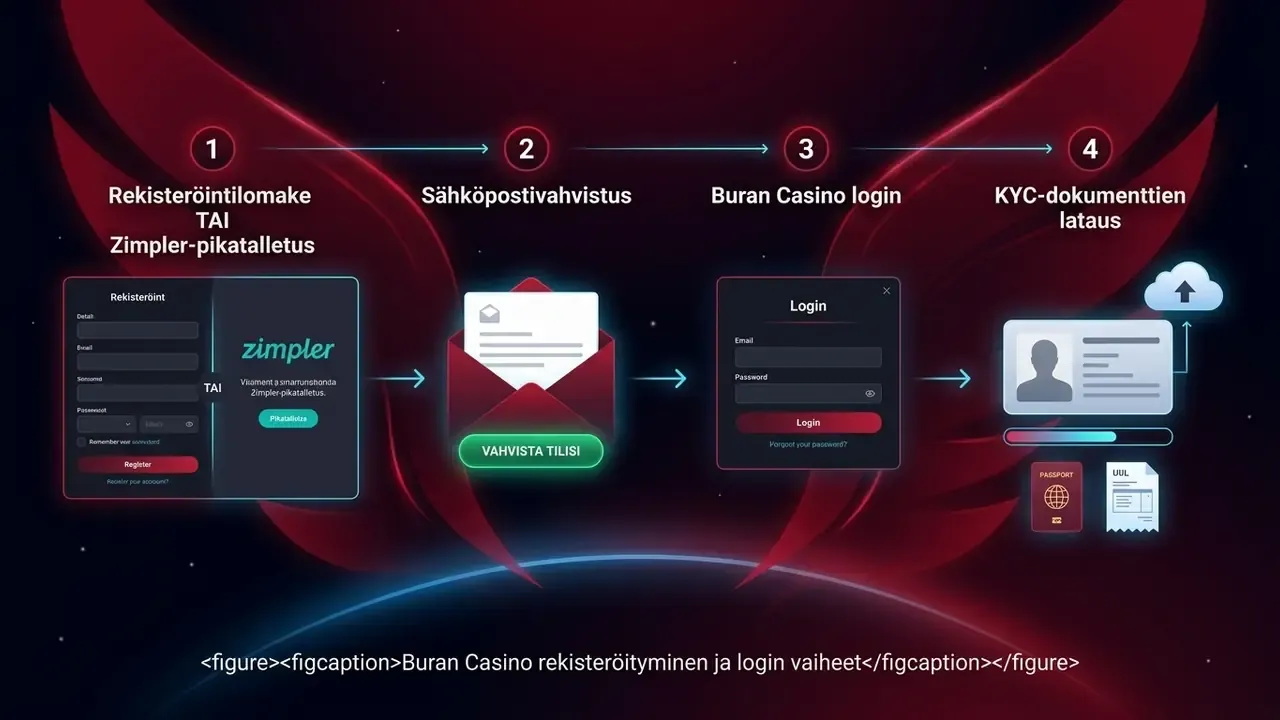 Buran Casino rekisteröityminen ja login vaiheet